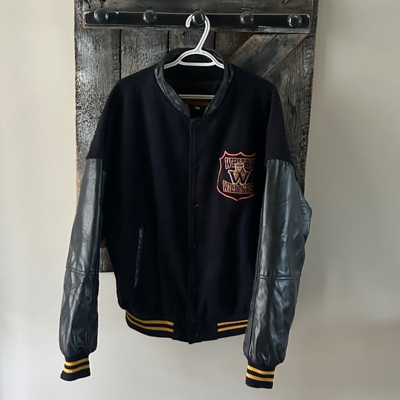 Men's Vintage Whitby Wildcats Varsity Snap Button Jacket - Picture 1 of 3